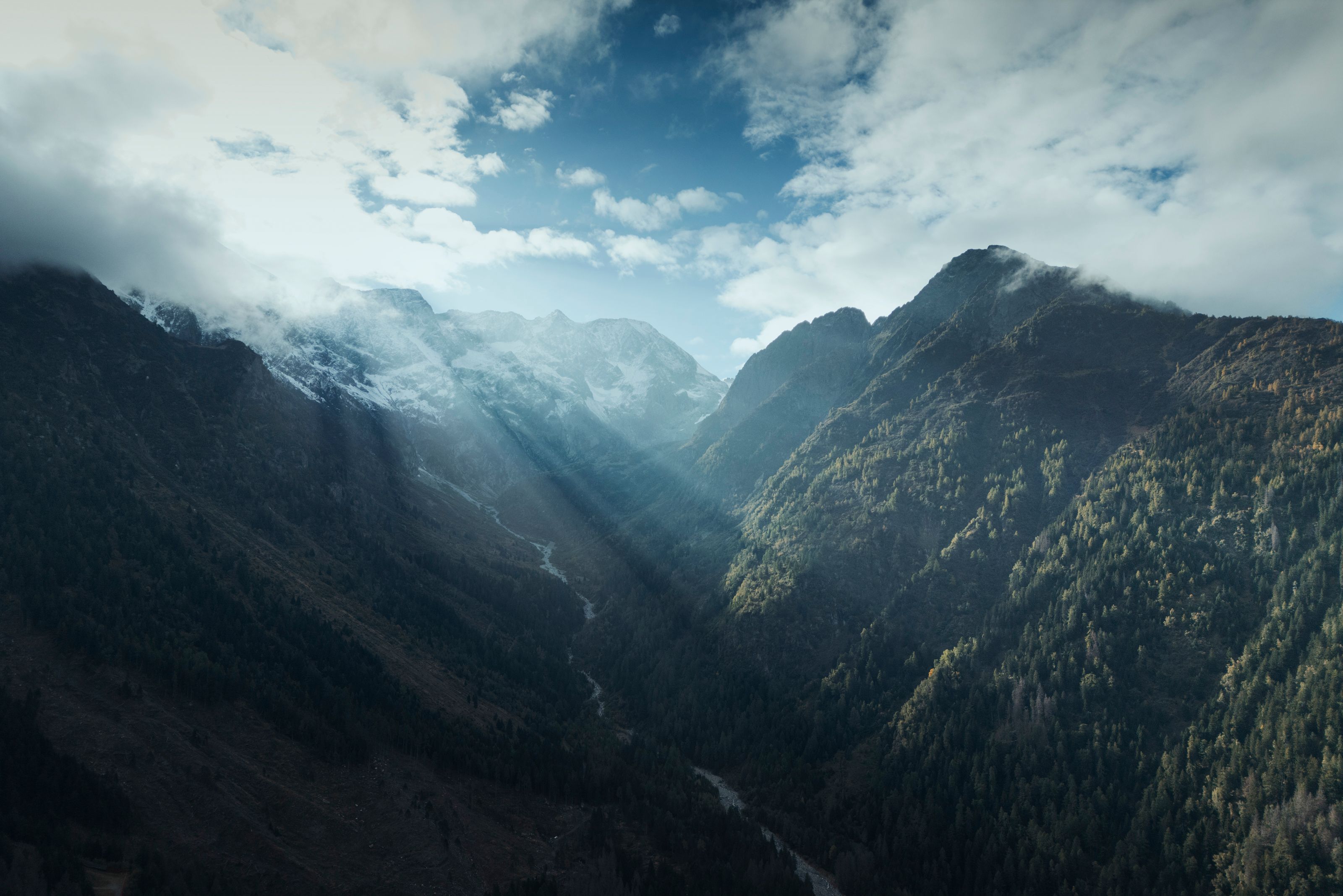 Mountain landscape with clouds
