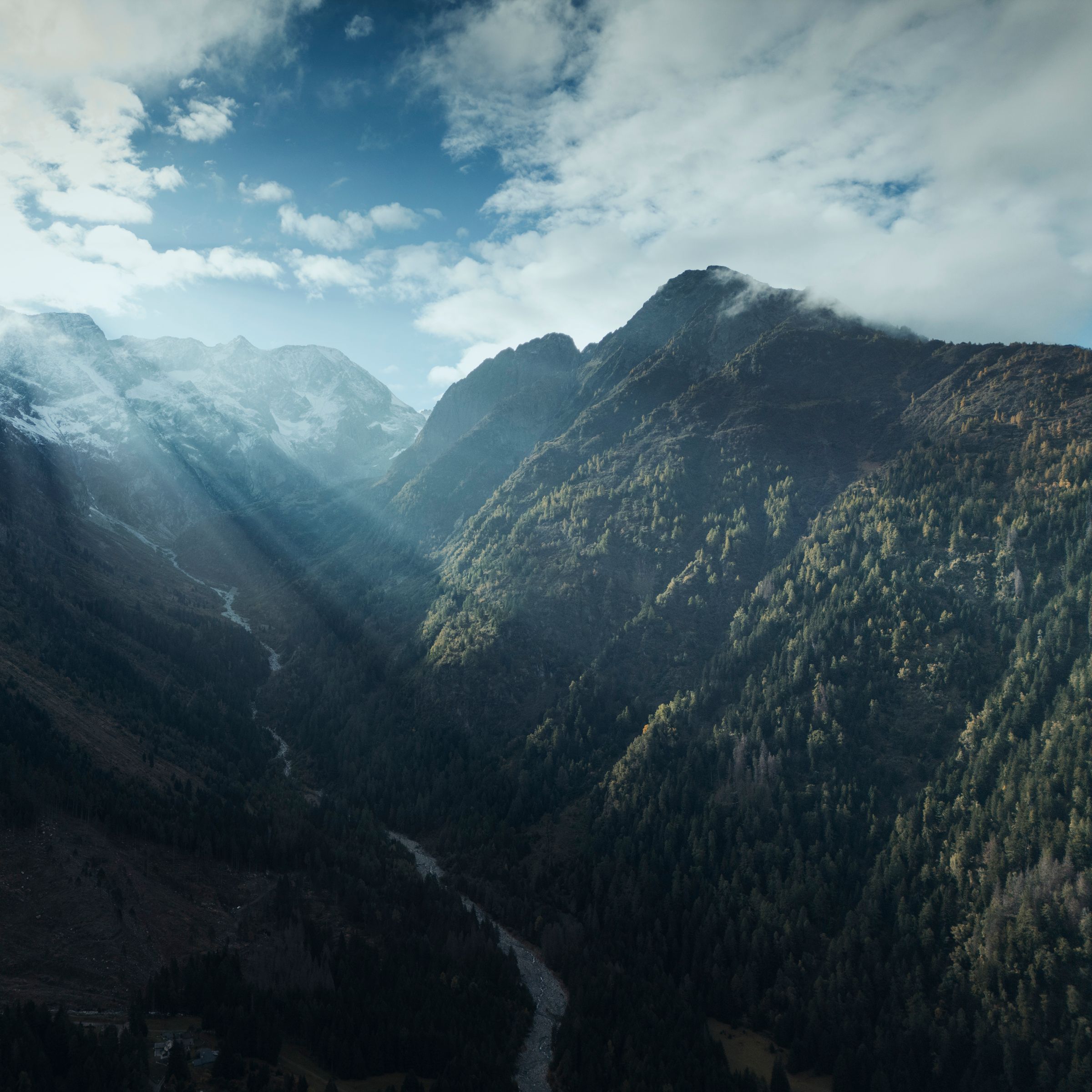 Mountain landscape with clouds