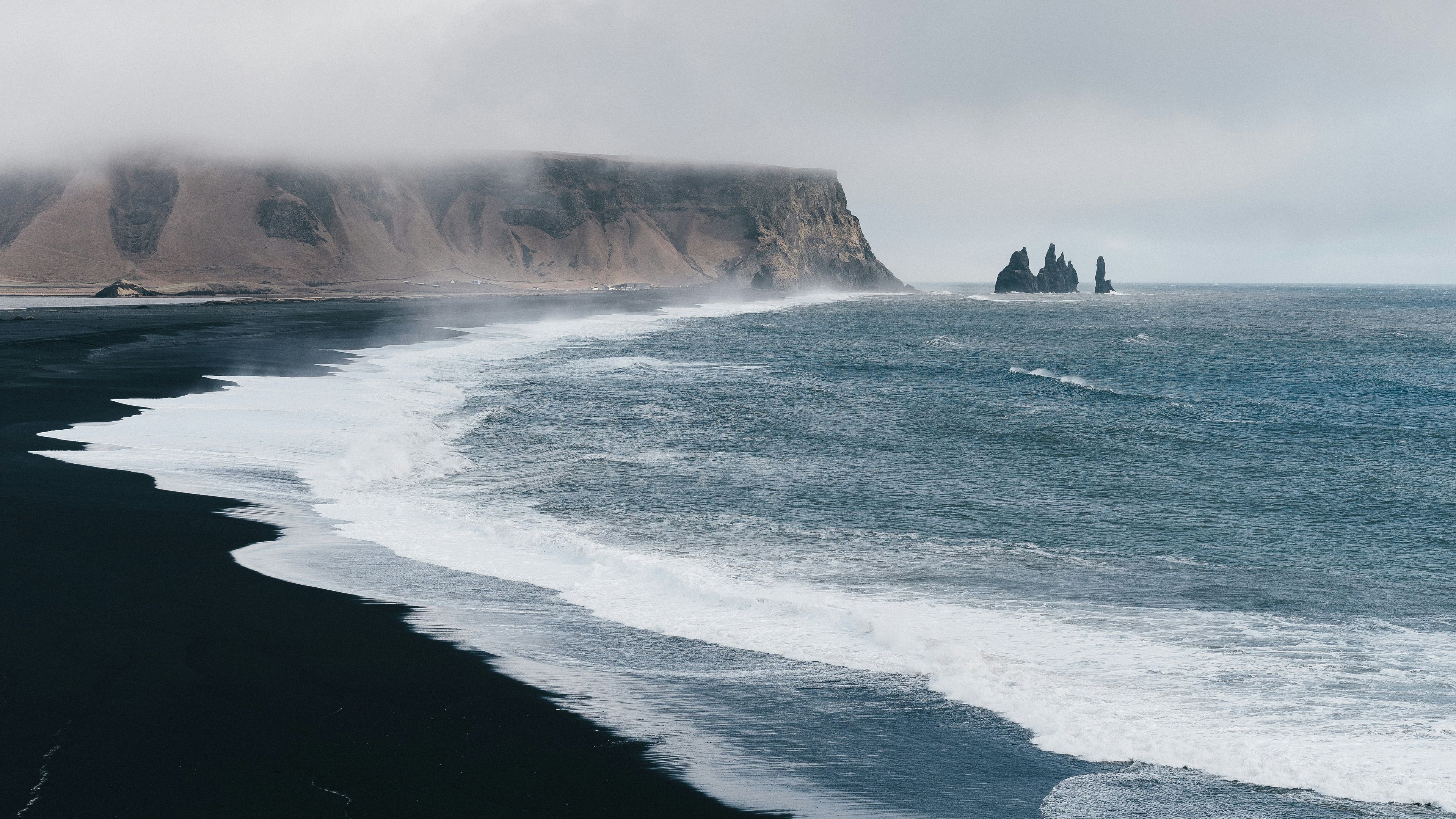 Beach with cloudy sky