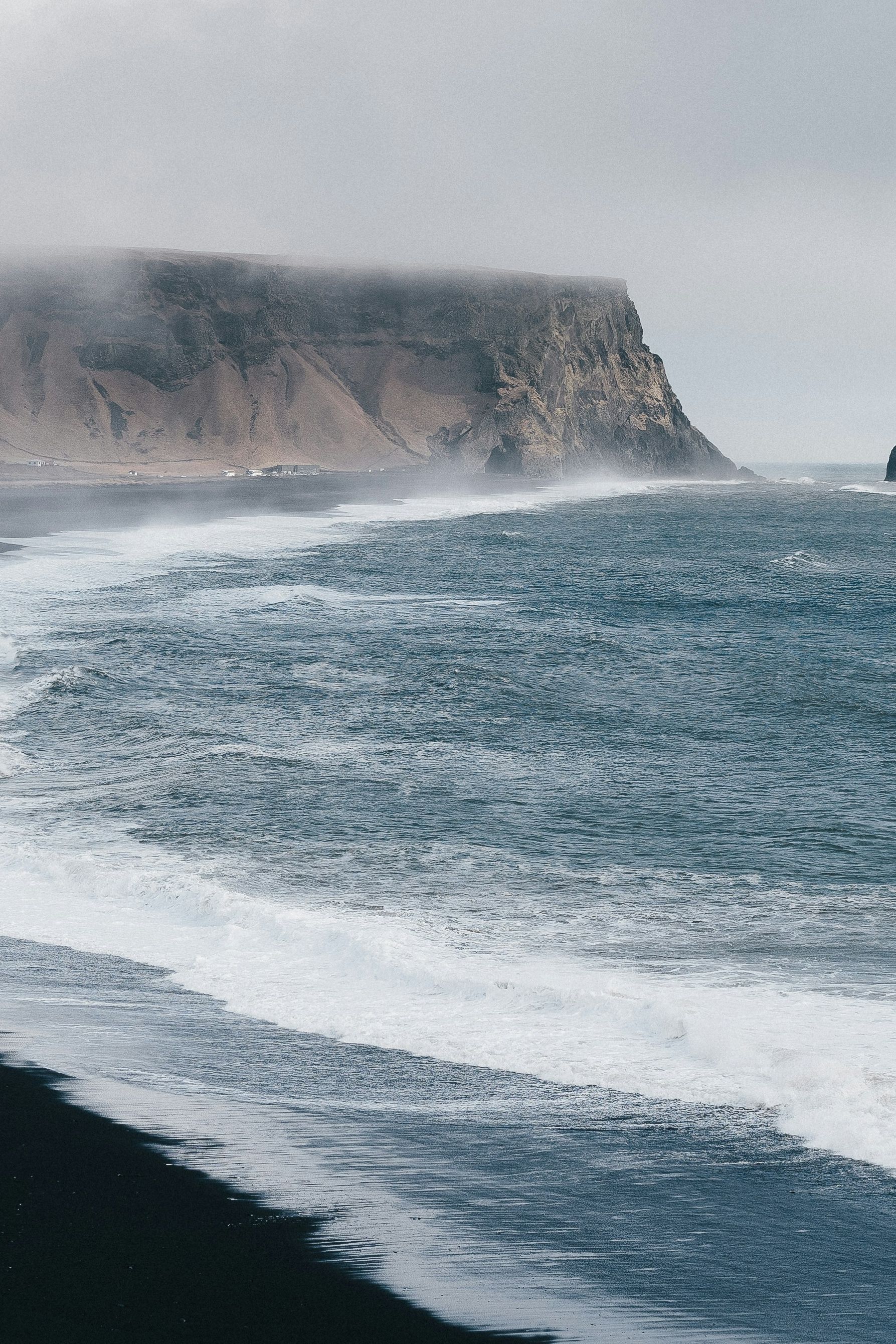 Beach with cloudy sky