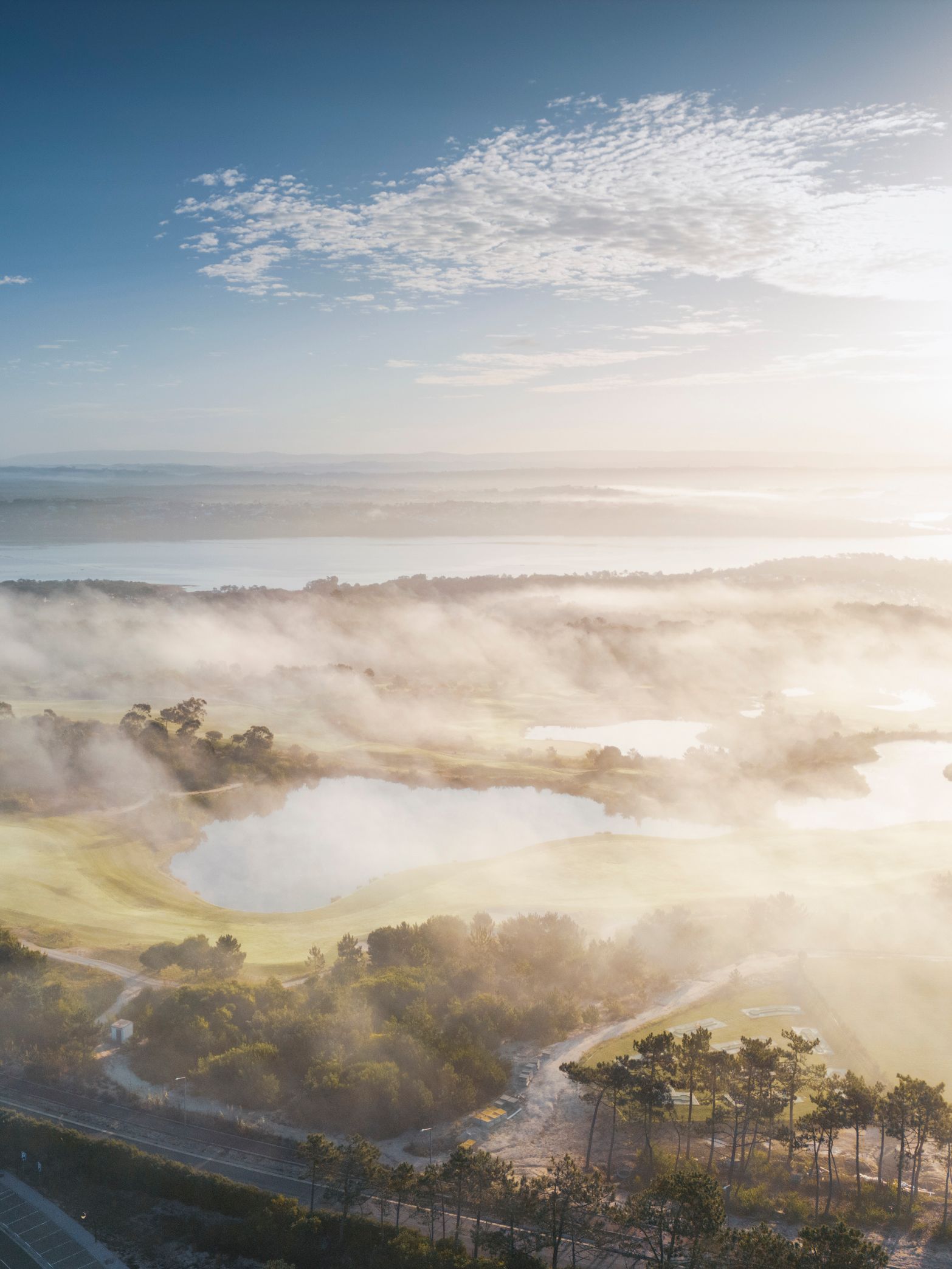 Landscape with lakes and clouds