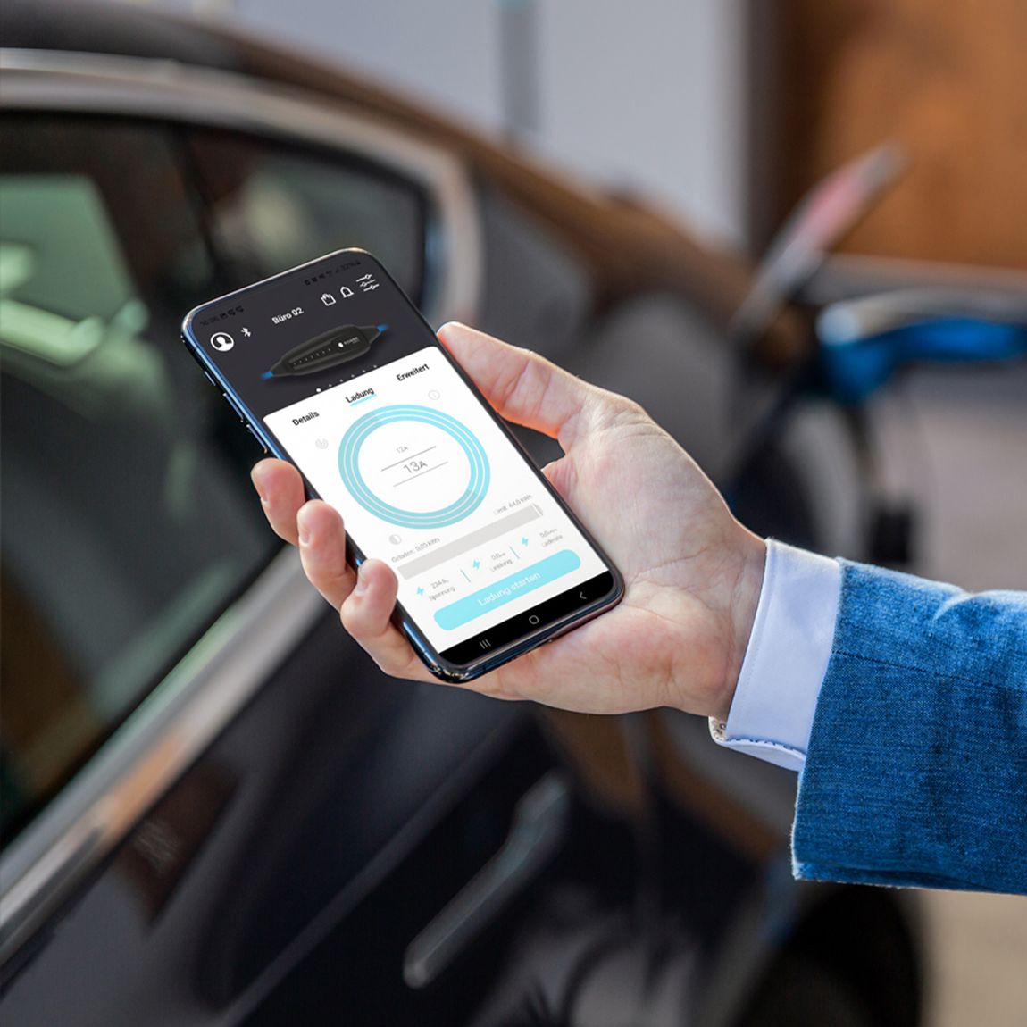 Mobile phone display with charging statistics